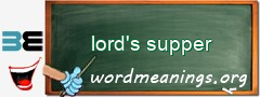 WordMeaning blackboard for lord's supper